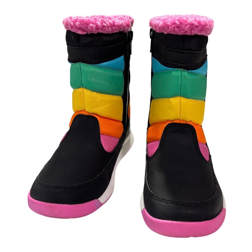 Merrell Snow Bank 2.0 Boots Kids Size 2 Black Rainbow Waterproof Insulated